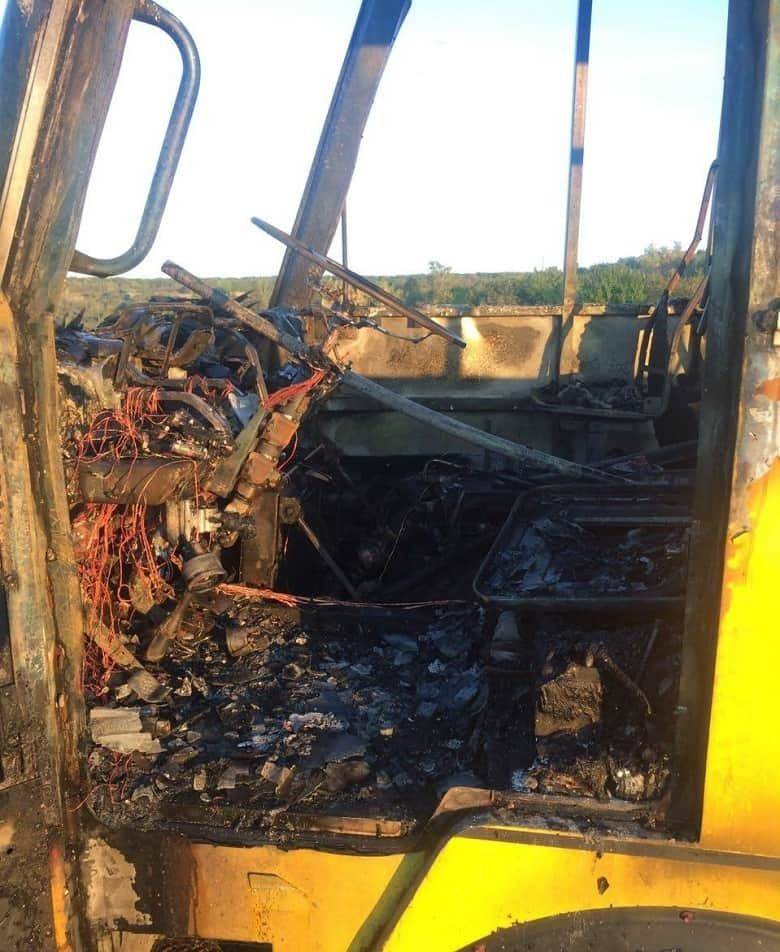 На Харьковщине сгорел пассажирский автобус