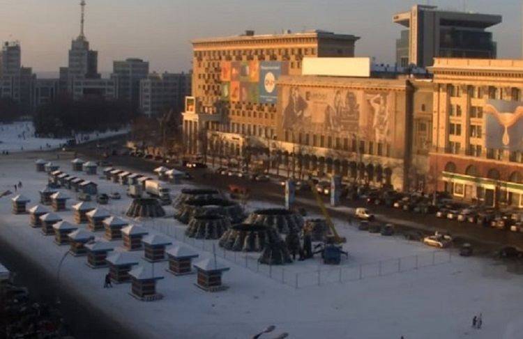 До конца января на главной площади Харькова ограничивают движение