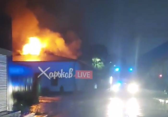 В Харькове пожар на ж/д вокзале «Левада»