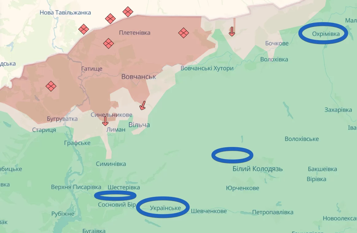 Аналітики ISW повідомляють про повідомлення Путіну про "захоплення" сіл поблизу Вовчанська та Борової