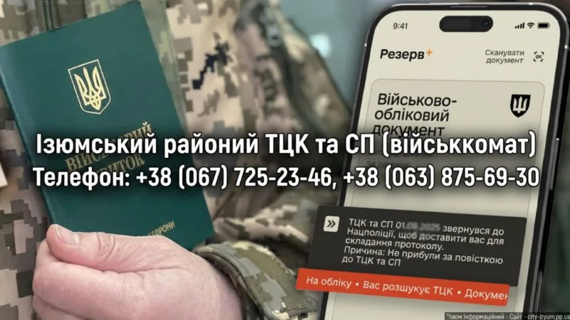 Контакти військкоматів в Ізюмському районі: як їх знайти